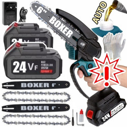 Akumuliatorinis grandininis genėjimo pjūklas Boxer BX3307 6+6 coliai, 2000W  (Prekė su defektu 9902230)
