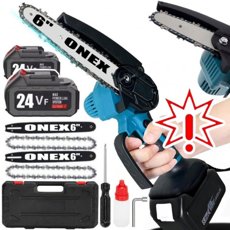 Akumuliatorinis grandininis genėjimo pjūklas ONEX OX3301 6+6 coliai, 2000W  (Prekė su defektu 9902233)