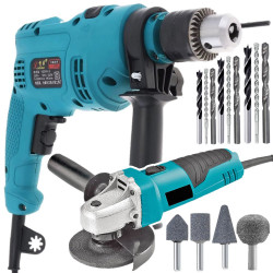 Elektrinio kampinio šlifuoklio ir perforatoriaus rinkinys 900W CHAMPION CP-117