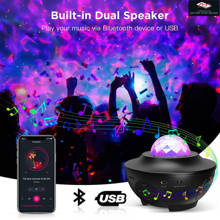 Šviesos efektų projektorius su lazeriu, kolonėle ir Bluetooth DC5