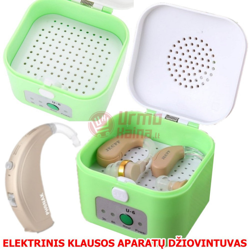 Elektrinis klausos aparatų džiovintuvas 6U Elektrinis klausos aparatų džiovintuvas 6U