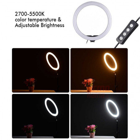 Žiedinė LED lempa LS30 V2 60W su trikoju stovu