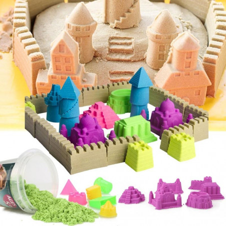 Kinetinio smėlio rinkinys su formomis 0.5 kg