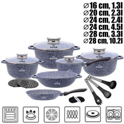 Akmens masės 17 dalių puodų rinkinys ZL-8321