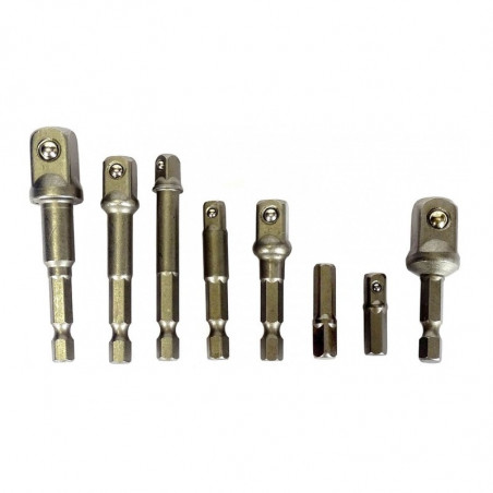 Adapterių rinkinys suktuvui 1/2" 1/4" 3/8" - 8vnt.