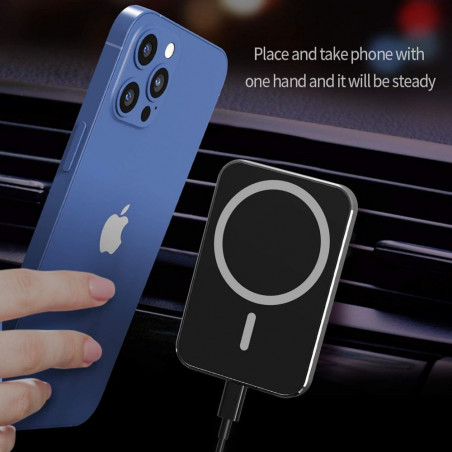 Magnetinis automobilinis telefono kroviklis su bevieliu krovimu 15W M1