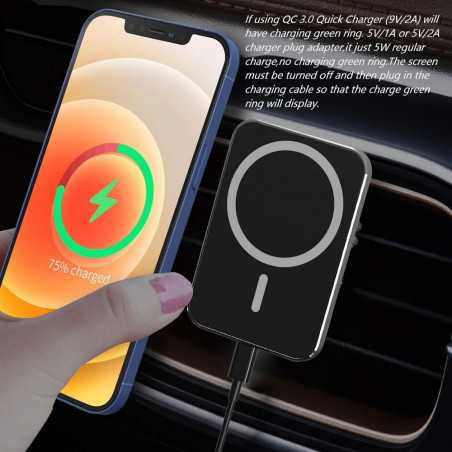 Magnetinis automobilinis telefono kroviklis su bevieliu krovimu 15W M1