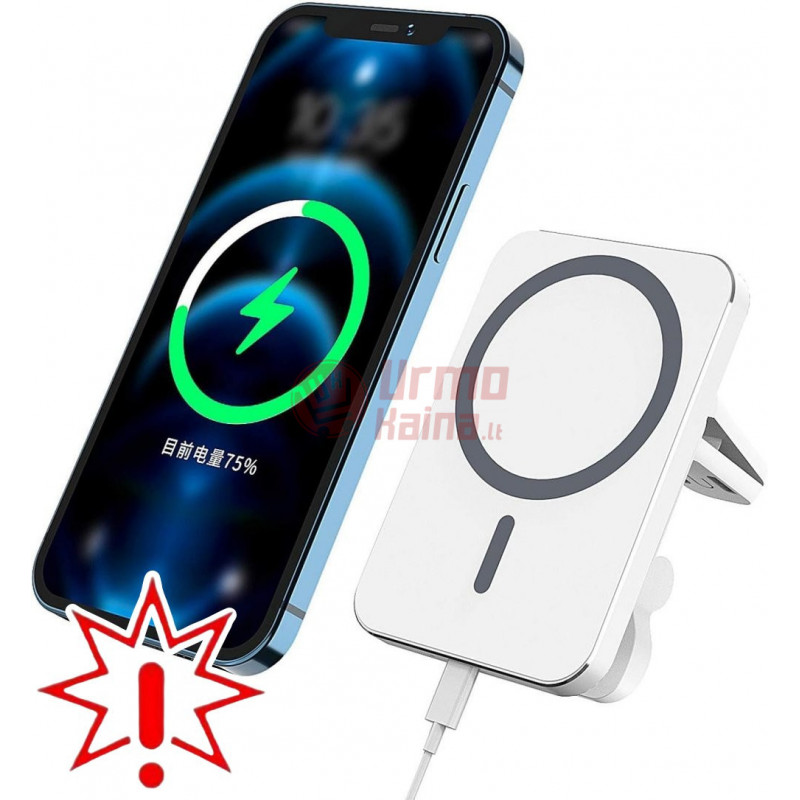Magnetinis automobilinis telefono kroviklis su bevieliu krovimu 15W M1 (Prekė su defektu 9902292)