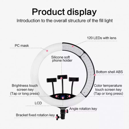 Žiedinė LED lempa LS48 360W