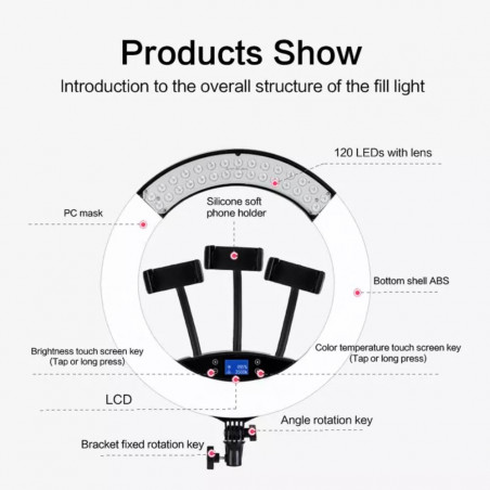 Žiedinė LED lempa LS48 360W