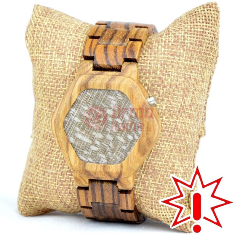 Medinis LED laikrodis OldWood MW15 (Prekė su defektu 9902329)
