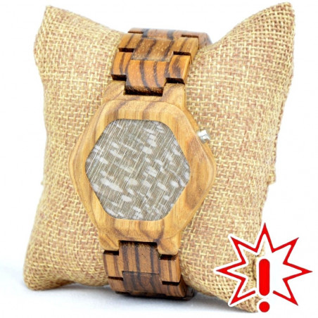 Medinis LED laikrodis OldWood MW15 (Prekė su defektu 9902329)