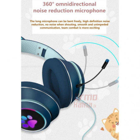 Žaidimų ausinės Cat Ears RGB A2