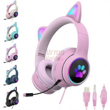 Žaidimų ausinės Cat Ears RGB A2