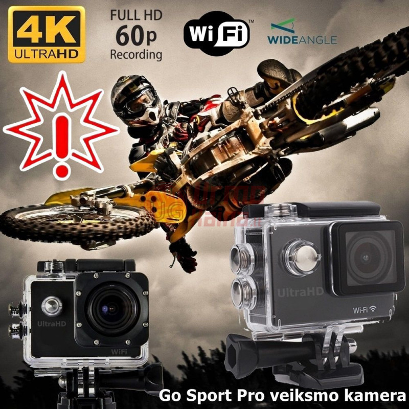 Veiksmo kamera Go Sport Pro 3 FullHD 4K WiFi (Prekė su defektu 9902364)