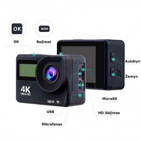 Veiksmo kamera Go Sport Pro 5 | 4K UltraHD WIFI