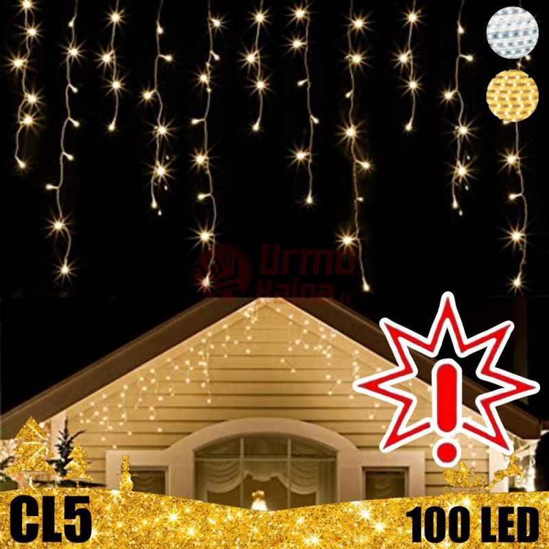 100 LED lauko girlianda varvekliai STANDART PLIUS PV CL5 T3, įvairių spalvų (Prekė su defektu 9902422) 100 LED lauko girlianda varvekliai STANDART PLIUS PV CL5 T3, įvairių spalvų (Prekė su defektu 9902422)