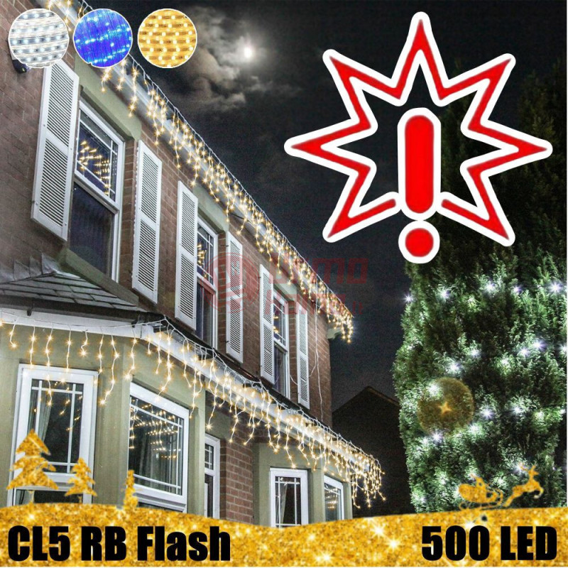 500 LED girlianda varvekliai STANDART PLIUS RB FLASH CL5, šiltai baltos spalvos (Prekė su defektu 9902423) 500 LED girlianda varvekliai STANDART PLIUS RB FLASH CL5, šiltai baltos spalvos (Prekė su defektu 9902423)