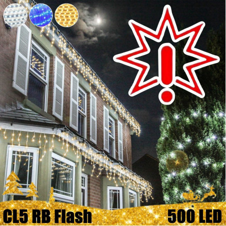500 LED girlianda varvekliai STANDART PLIUS RB FLASH CL5, šiltai baltos spalvos (Prekė su defektu 9902423)