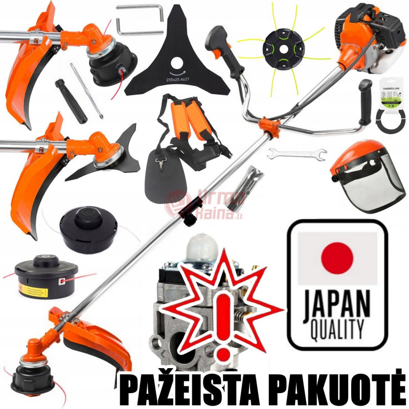 Benzininė krūmapjovė - trimeris Meister 5,2 AG (3,9 kW) Max Set (Prekė su defektu 9902388)