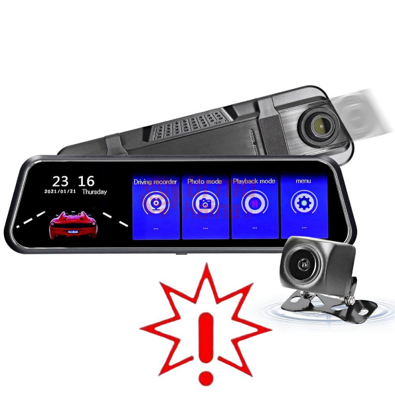 Vaizdo registratorius veidrodis DVR MIRROR 2K QHD (Prekė su defektu 9902475)