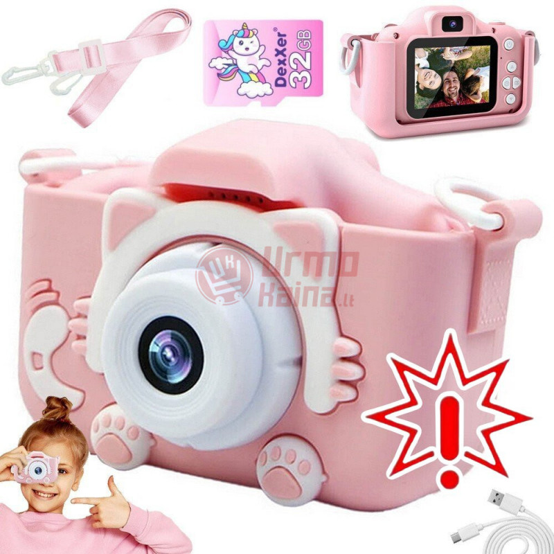 Vaikiškas fotoaparatas AC22296 +32GB SD kortelė (Prekė su defektu 9902479)