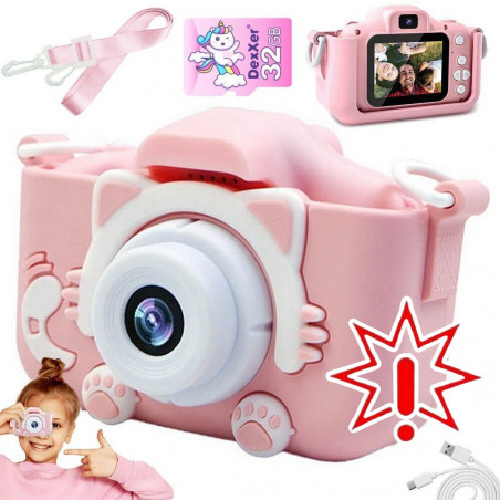 Vaikiškas fotoaparatas AC22296 +32GB SD kortelė (Prekė su defektu 9902479)