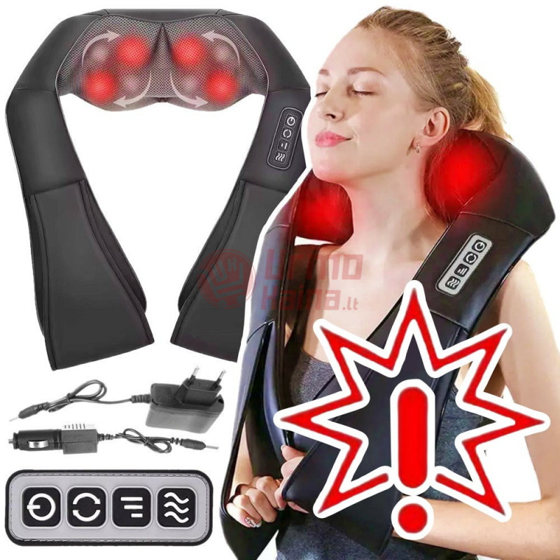 Shiatsu masažuoklis su šildymo funkcija KMA4 (Prekė su defektu 9902555)