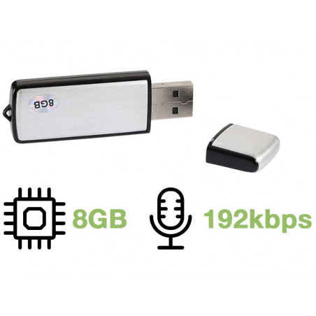 Slaptas mini diktofonas - USB įrašymo įrenginys