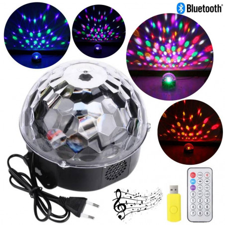 LED Disco rutulys su Bluetooth ir MP3 grotuvu