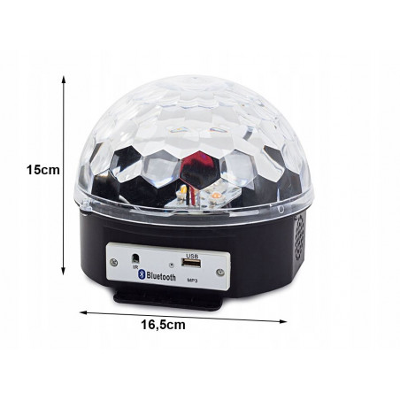 LED Disco rutulys su Bluetooth ir MP3 grotuvu