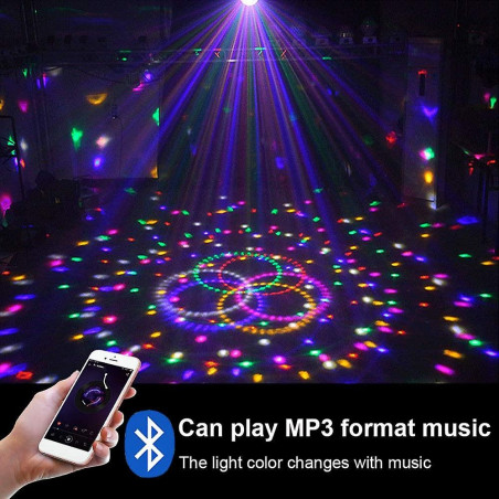 LED Disco rutulys su Bluetooth ir MP3 grotuvu