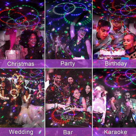 LED Disco rutulys su Bluetooth ir MP3 grotuvu