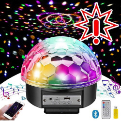 LED Disco rutulys su Bluetooth ir MP3 grotuvu (Prekė su defektu 9902593)