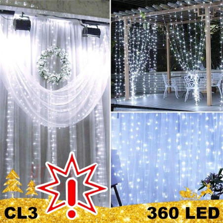 360 LED 3x3 girlianda Užuolaida – Krioklys STANDART CL3 (Prekė su defektu 9902611)