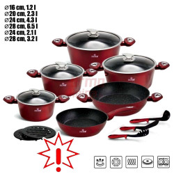 Akmens masės 15 dalių puodų rinkinys ZL-8516 (Prekė su defektu 9902652)