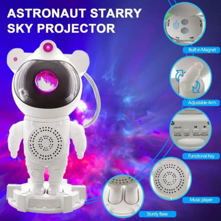 LED žvaigždyno projektorius astronautas Galaxy PRO BT