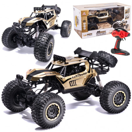 RC mašinėlė su pultu Rock Crawler Metal 1:8 2.4GHZ, aukso spalvos
