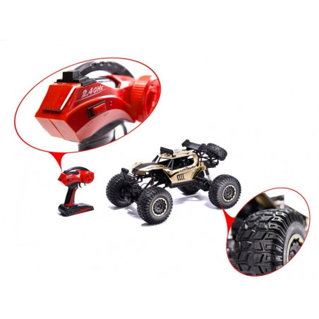 RC mašinėlė su pultu Rock Crawler Metal 1:8 2.4GHZ, aukso spalvos