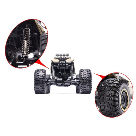 RC mašinėlė su pultu Rock Crawler Metal 1:8 2.4GHZ, aukso spalvos