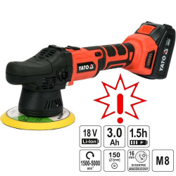 Poliravimo mašinėlė YATO 18V 3Ah YT-82920 (Prekė su defektu 9902673)