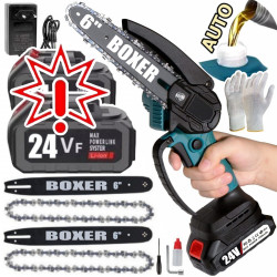 Akumuliatorinis grandininis genėjimo pjūklas BOXER BX3307 6+6 coliai, 2000W (Prekė su defektu 9902678)