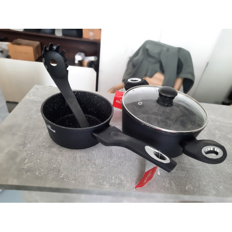 Akmens masės 15 dalių puodų rinkinys ZL-8544 (Prekė su defektu 9902716)