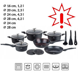 Akmens masės 15 dalių puodų rinkinys ZL-8544 (Prekė su defektu 9902716)