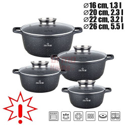 Akmens masės 8 dalių puodų rinkinys ZL-7320 (Prekė su defektu 9902724)