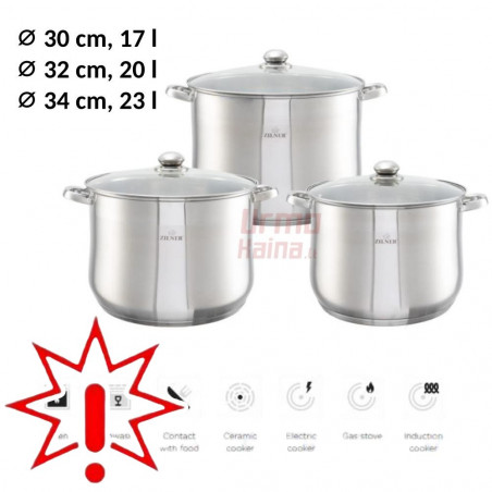 Nerūdijančio plieno 6 dalių puodų rinkinys ZL-7352 (Prekė su defektu 9902726)