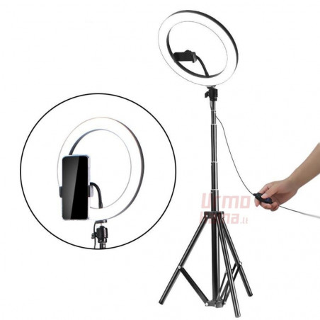 Žiedinė LED lempa LS26 su trikoju stovu