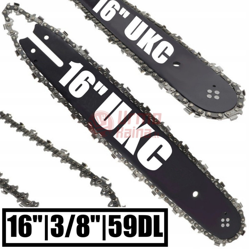 Grandininio pjūklo pjovimo juosta su grandine, 16" 3/8" 59DL