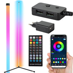 Pastatomas kampinis LED šviestuvas - toršeras RGB 150 cm VG01