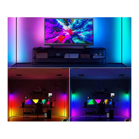 Pastatomas kampinis LED šviestuvas - toršeras RGB 150 cm VG01